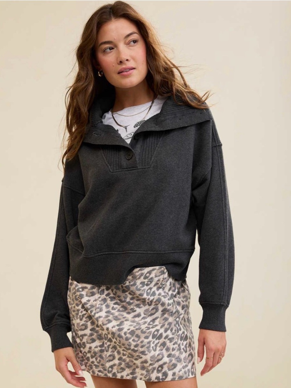 Like New Aerie Best Button Sweatshirt S